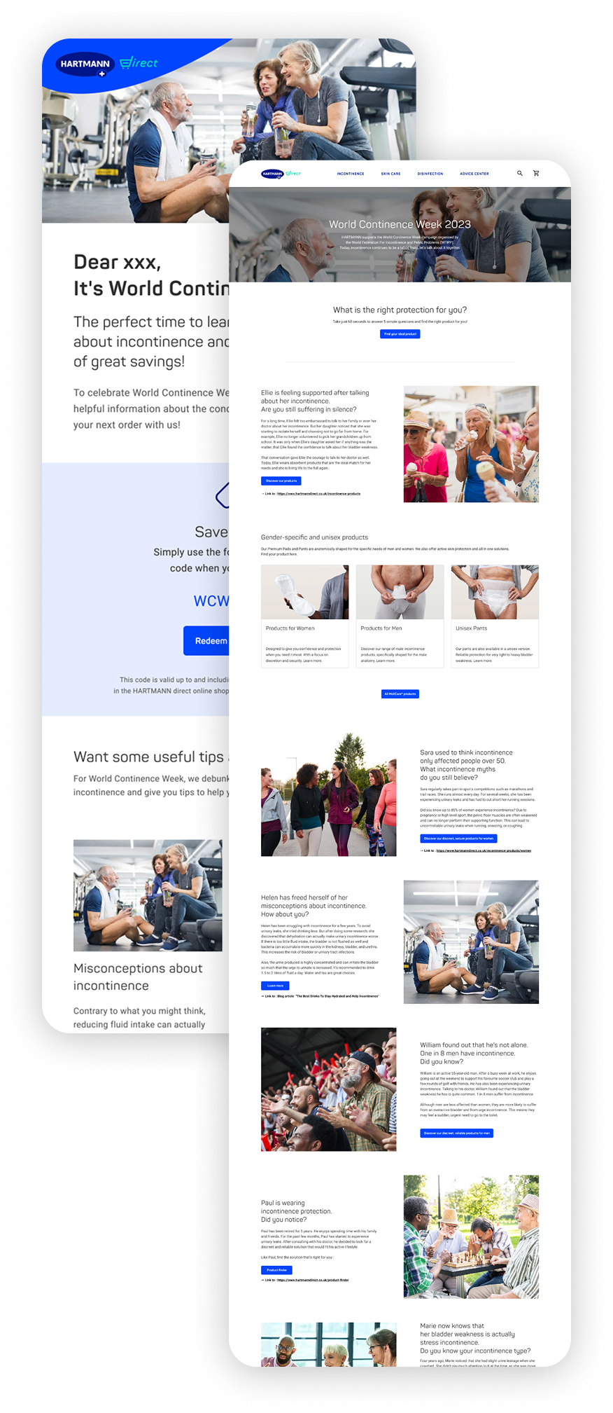 Landing page créée dans le cadre de la campagne de sensibilisation