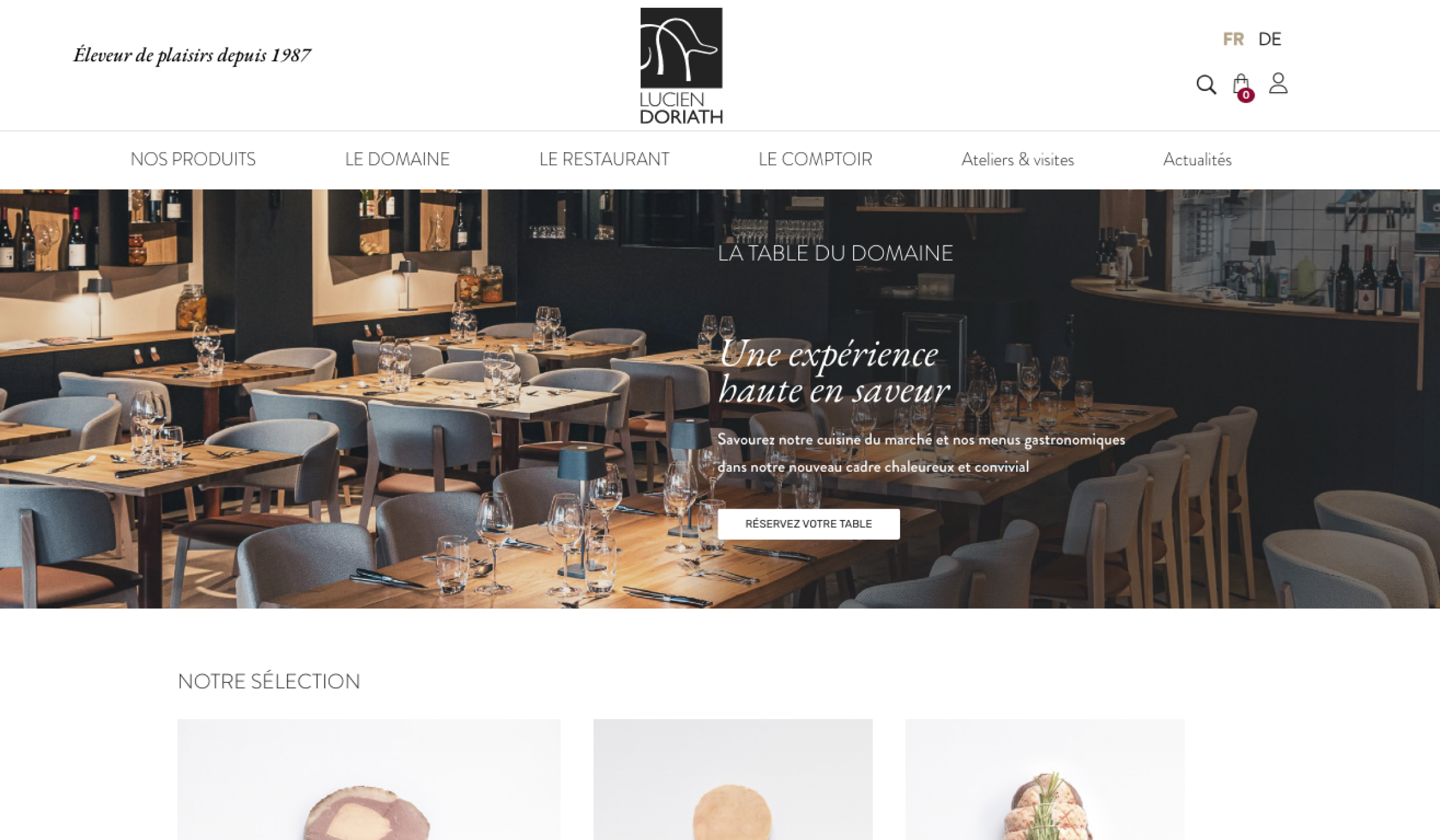 page d'accueil du site-ecommerce Prestashop : lucien-doriath.fr