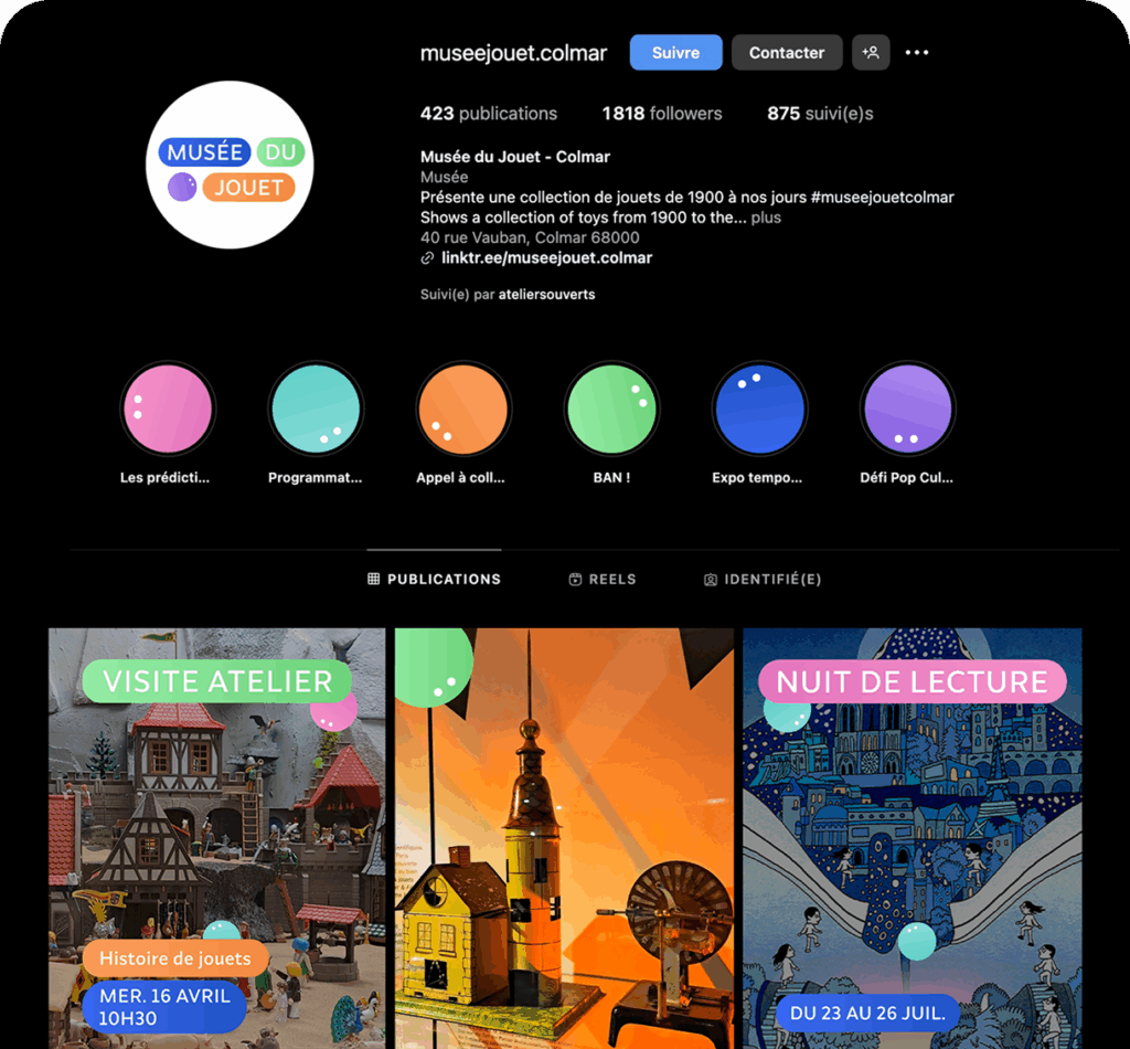 charte graphique déclinée sur le réseau social Instagram