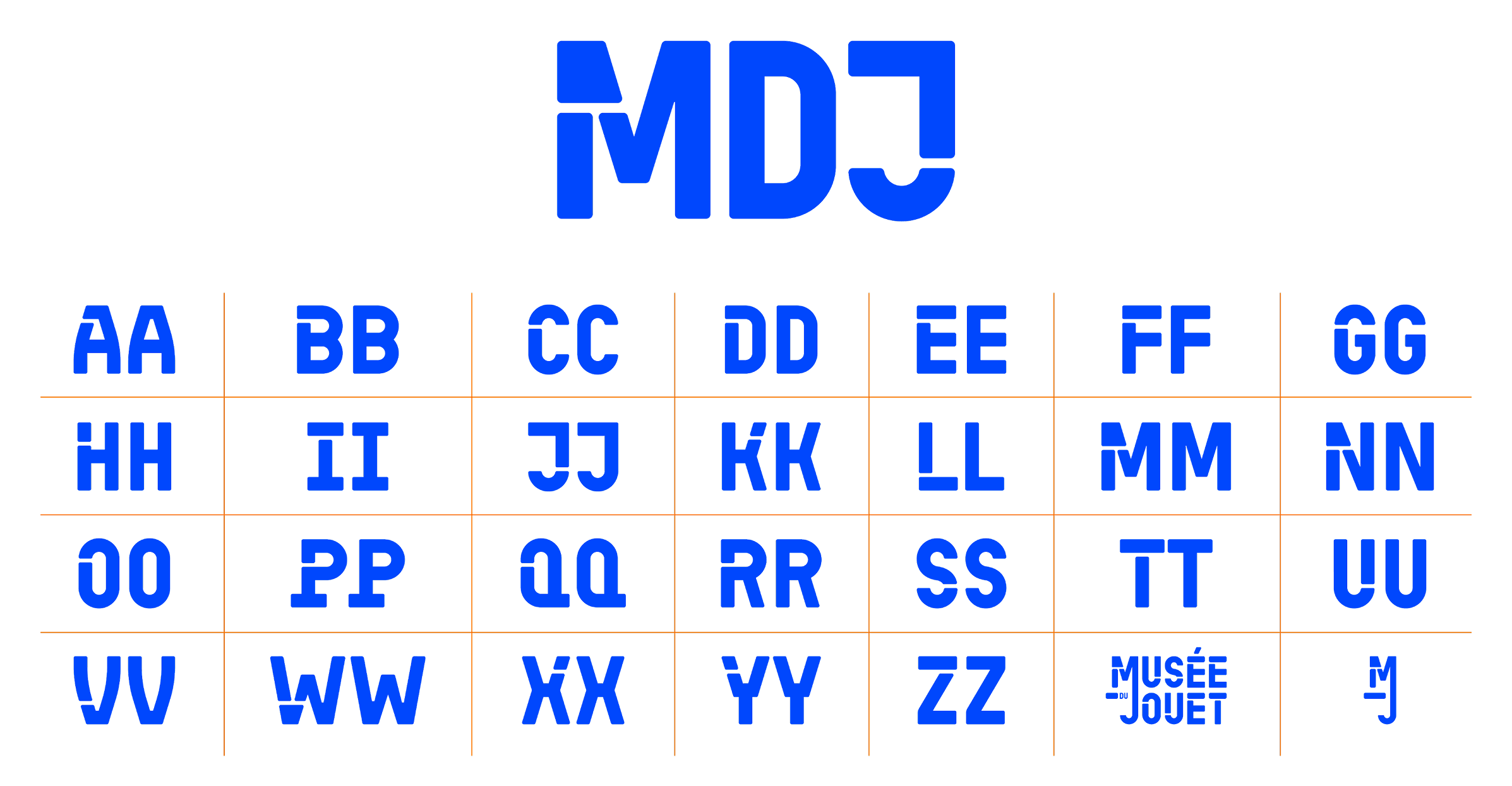 Typographie personnalisée créée pour l'identité visuelle du Musée du Jouet de Colmar