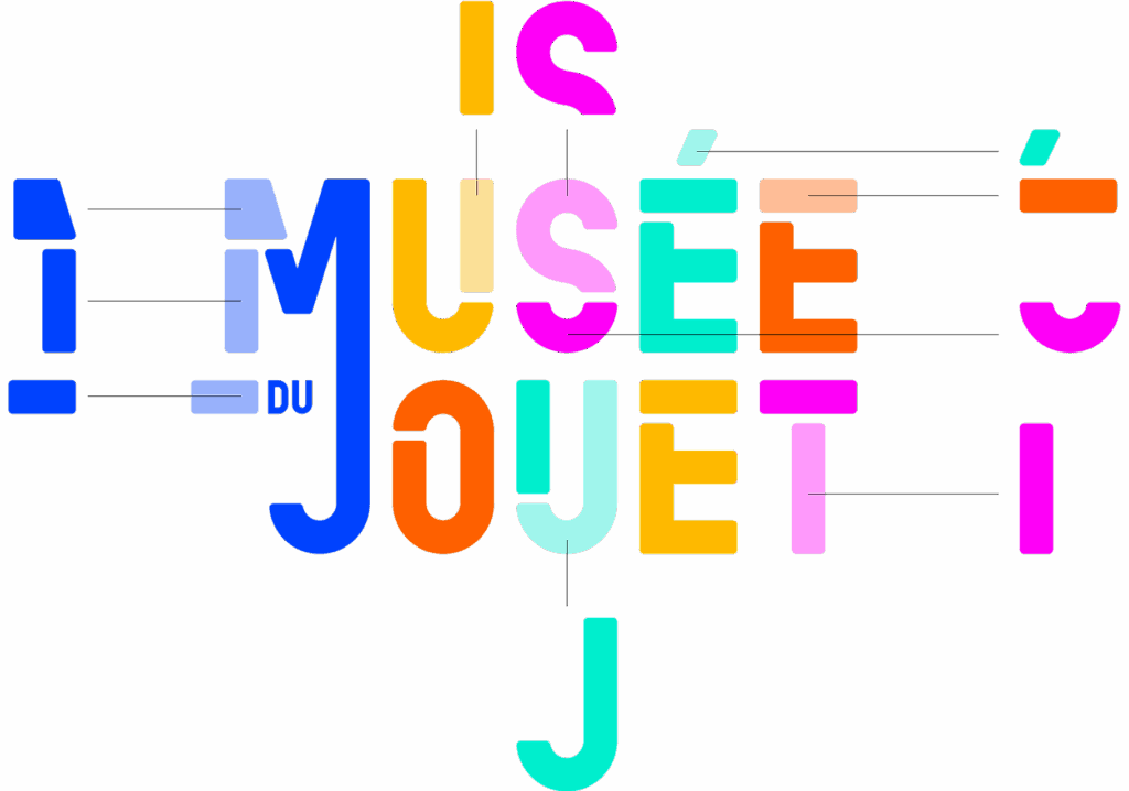Logo du Musée du Jouet de Colmar décliné sous une forme modulaire