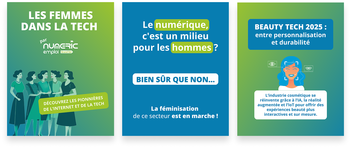 série de posts pour promouvoir la féminisation des métiers dans le numérique