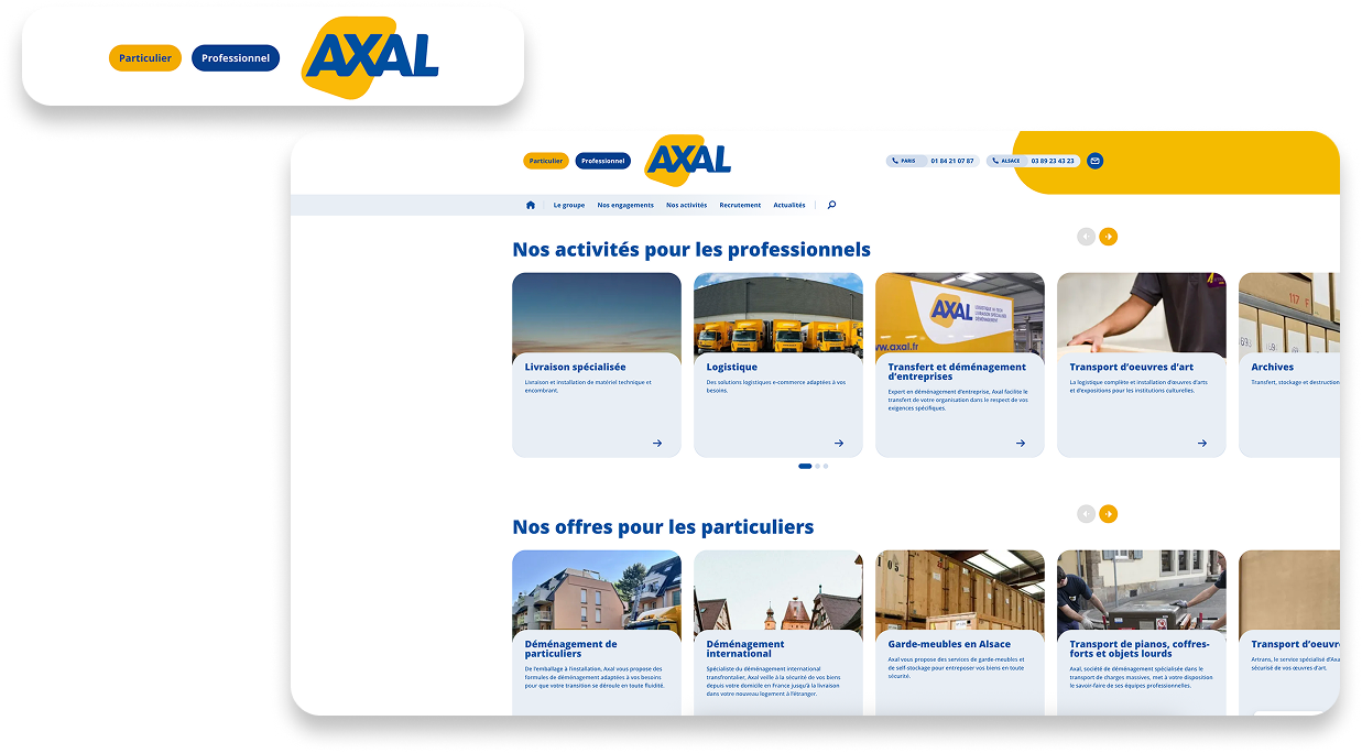 refonte site vitrine avec parcours B2B et B2C dédiés