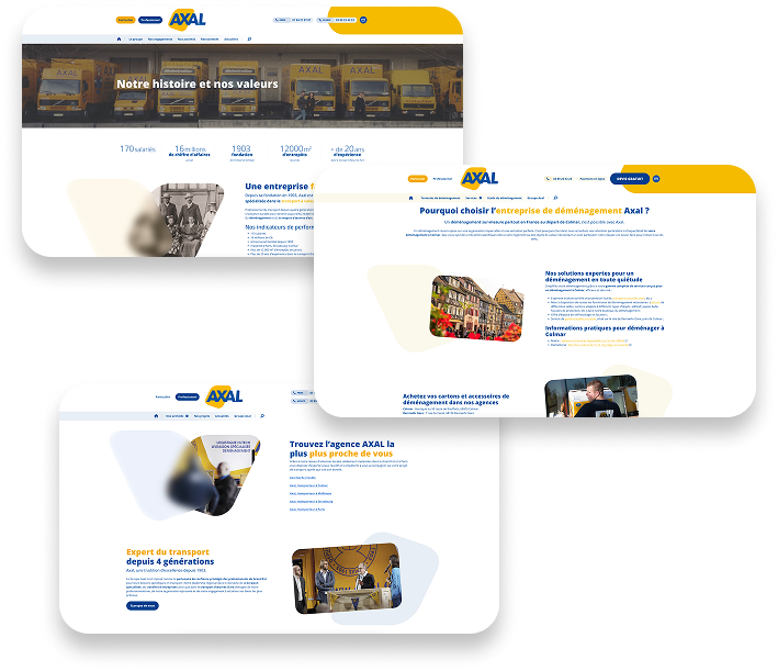 Site groupe Axal et ses sites B2C et B2B