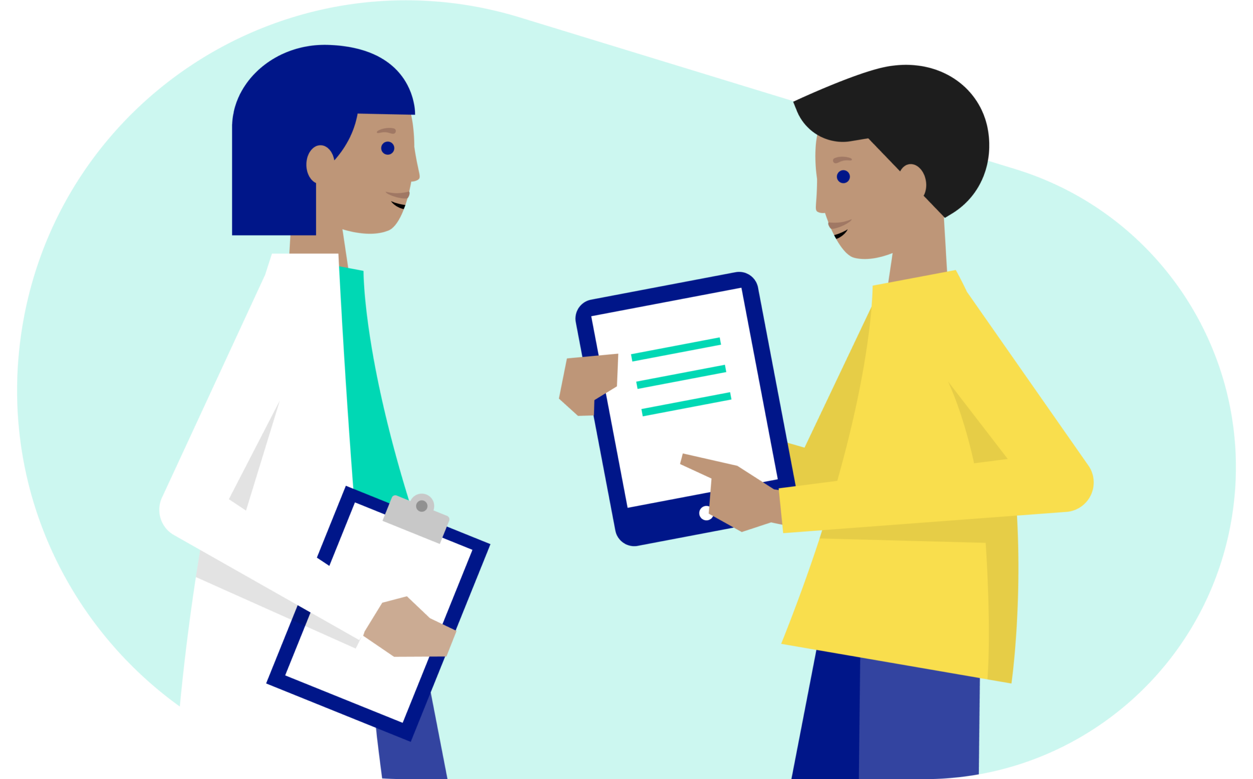 illustration d'une professionnelle de de santé et d'un conseiller HARTMANN